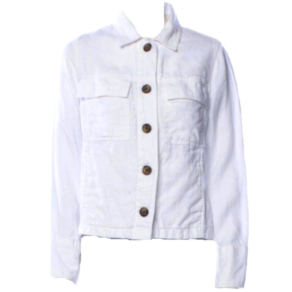 Nicole Miller Plus Size White Lightweight Linen Button Down Jacket - NWOT